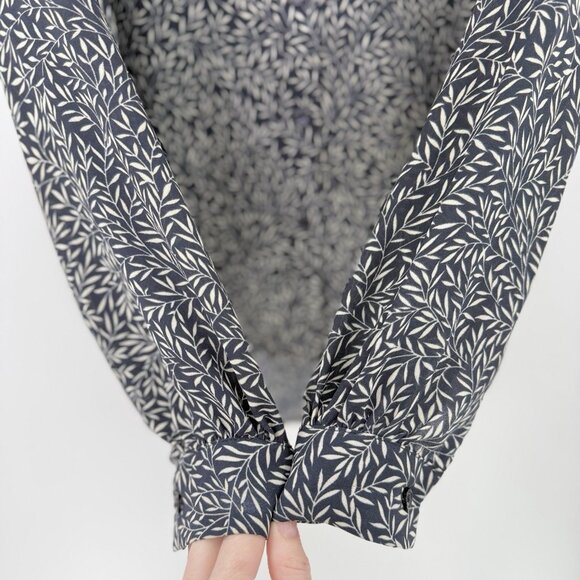 Morris & Co C H&M Floral Collar Chiffon Button Long Sleeve‎ Blouse Sz 2 Career - Picture 6 of 10